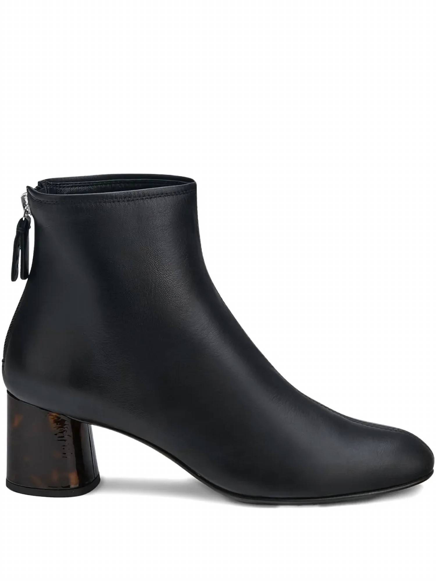 New Agl Women's Zip-Detail Tortoiseshell-Heel Boots In Black
